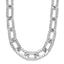 Sterling Silver Rh-plat Polish/Hammered Fancy w/2in ext. Necklace