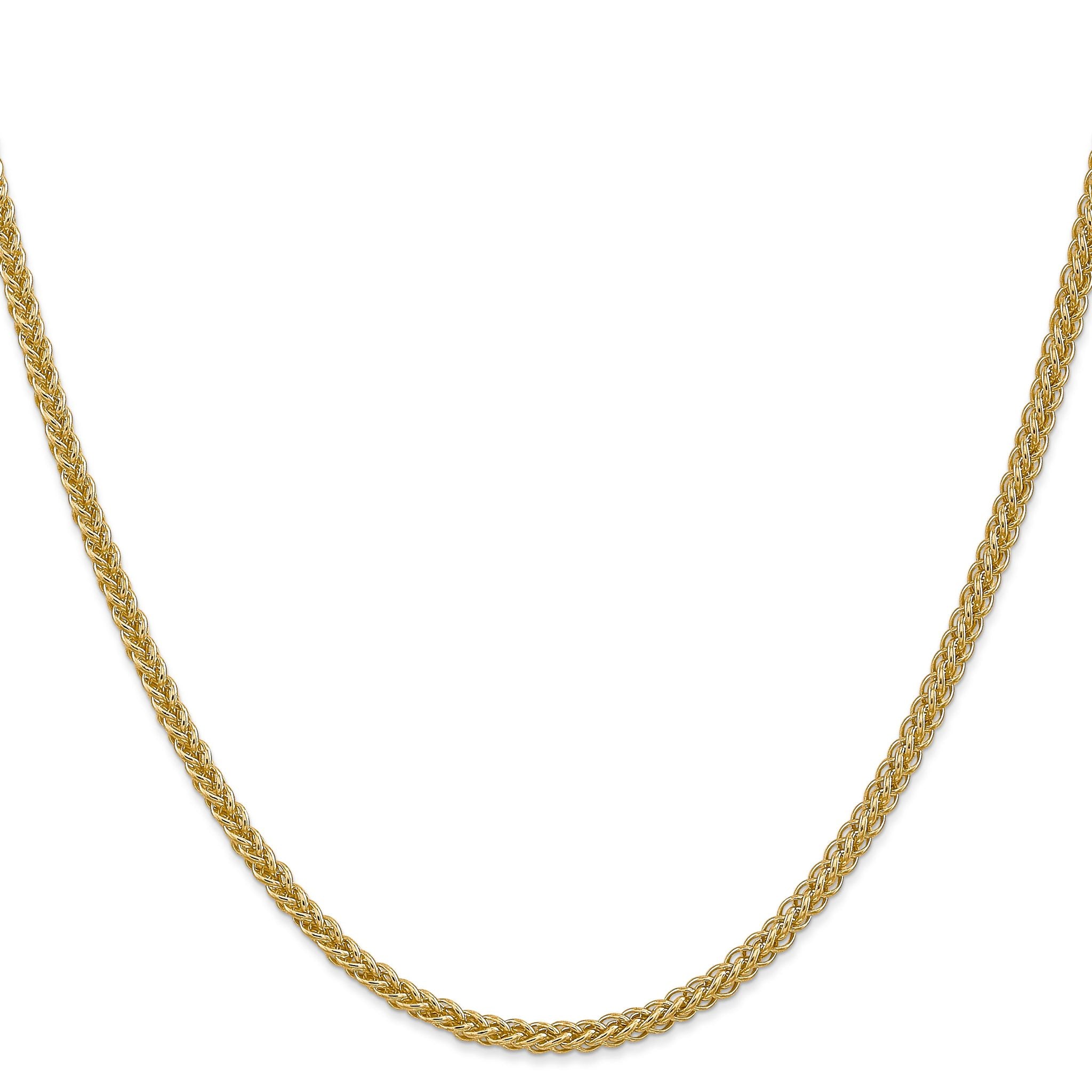 14K 16 inch 2.6mm Semi-Solid 3-Wire Wheat with Lobster Clasp Chain Secondary image