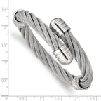 Stainless Steel Polished Adjustable Twist Wire Cuff Bangle Bracelet for Women