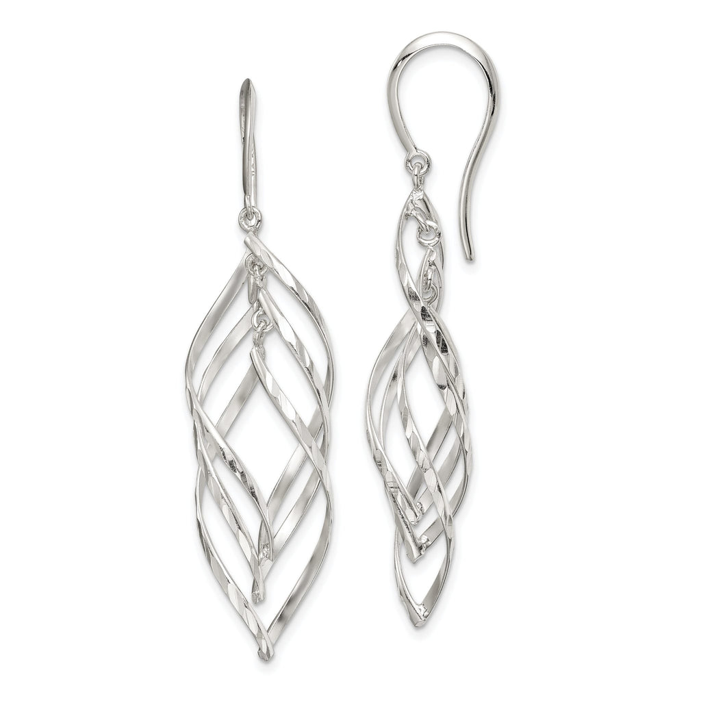 Twisted Dangle Earrings in Sterling Silver