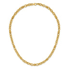 14K Polished and Textured Fancy Link Necklace