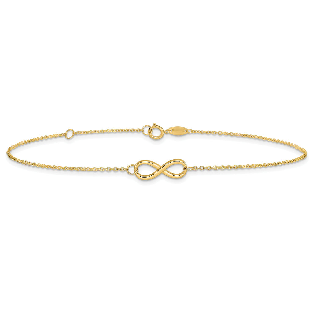 10K Polished Infinity with 1in ext. Bracelet