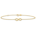 10K Polished Infinity with 1in ext. Bracelet