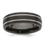 Titanium Wedding Band with Grooved Texture and Engravable Design