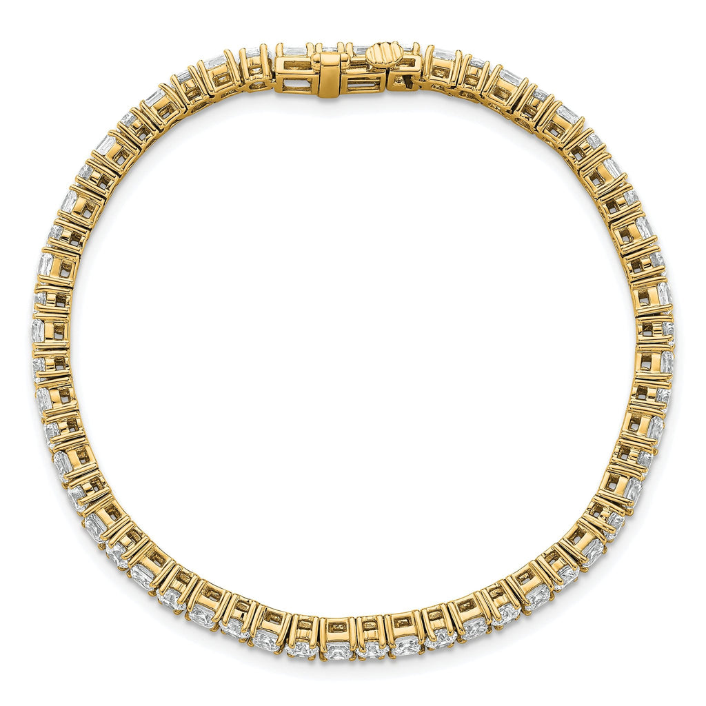 14k 7 carat Lab Grown Diamond VS+ F+ Complete Princess and Round Tennis Bracelet