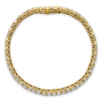 14k 7 carat Lab Grown Diamond VS+ F+ Complete Princess and Round Tennis Bracelet