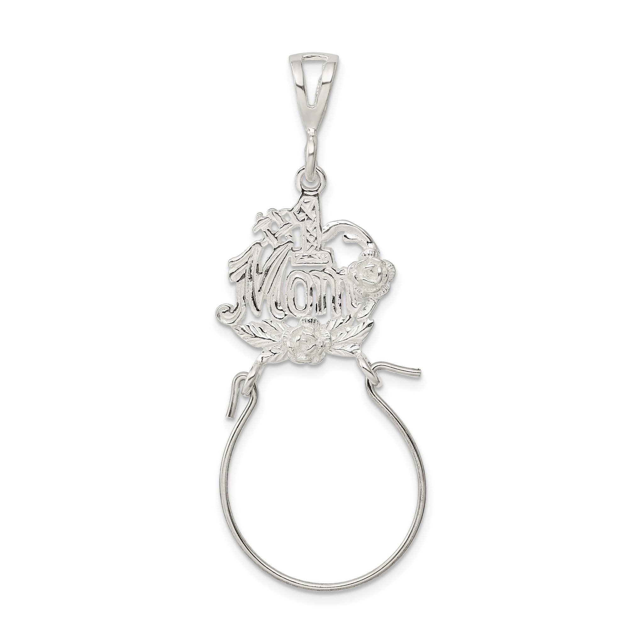 Sophia Jewelers Sterling Silver 925 Charm Holder with Polished Anti-Tarnish Finish