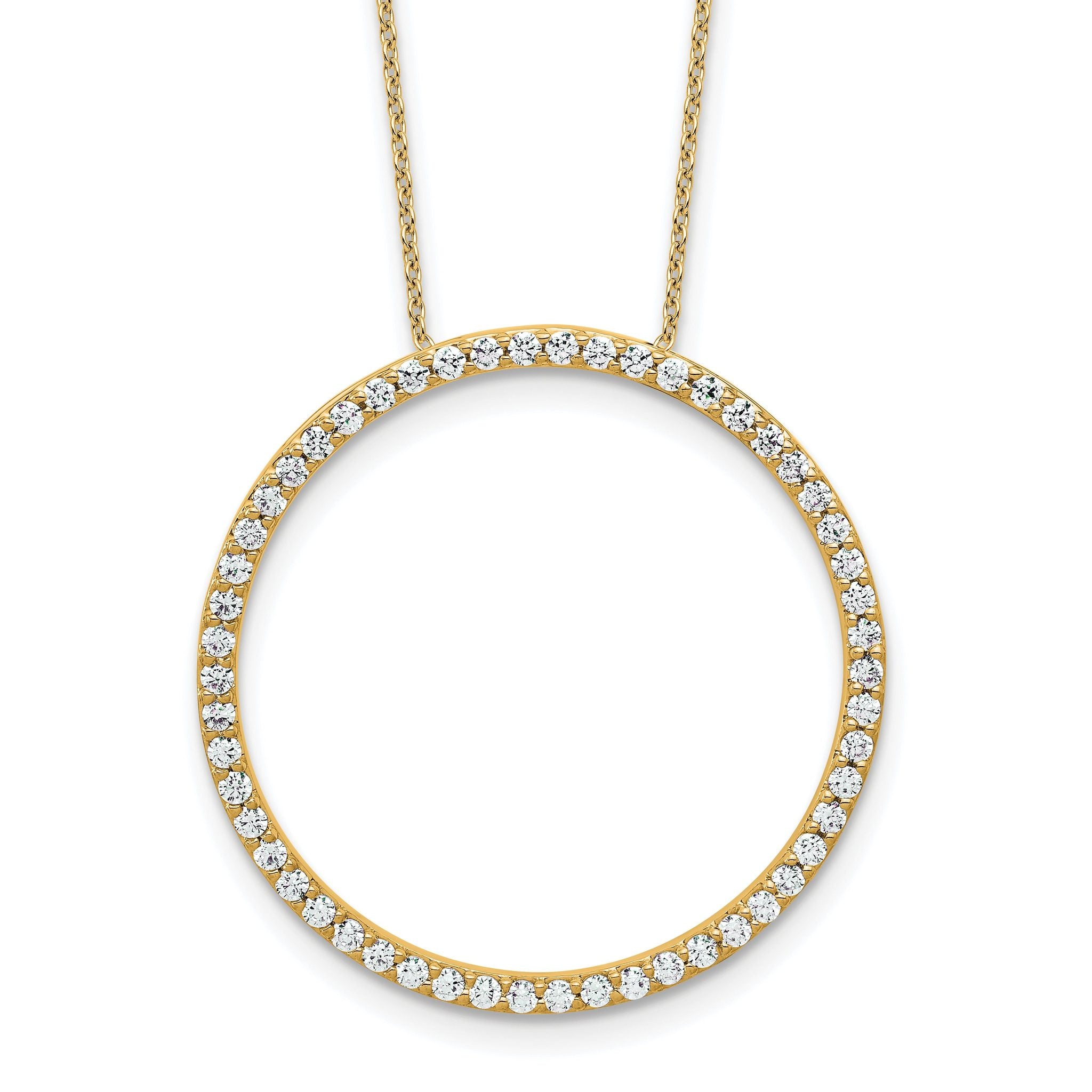 14k 1 carat Lab Grown Diamond VS/SI+ G+ Complete 18 inch Circle Slide Necklace Main image
