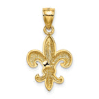 14K Gold Polished Fleur de Lis Pendant for Men  Elegant Solid Design