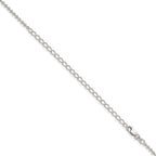 Sterling Silver 2.35mm Beaded Chain With Extension ext.