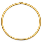 14k Polished 6mm Standard Weight 16 inch Domed Omega Necklace