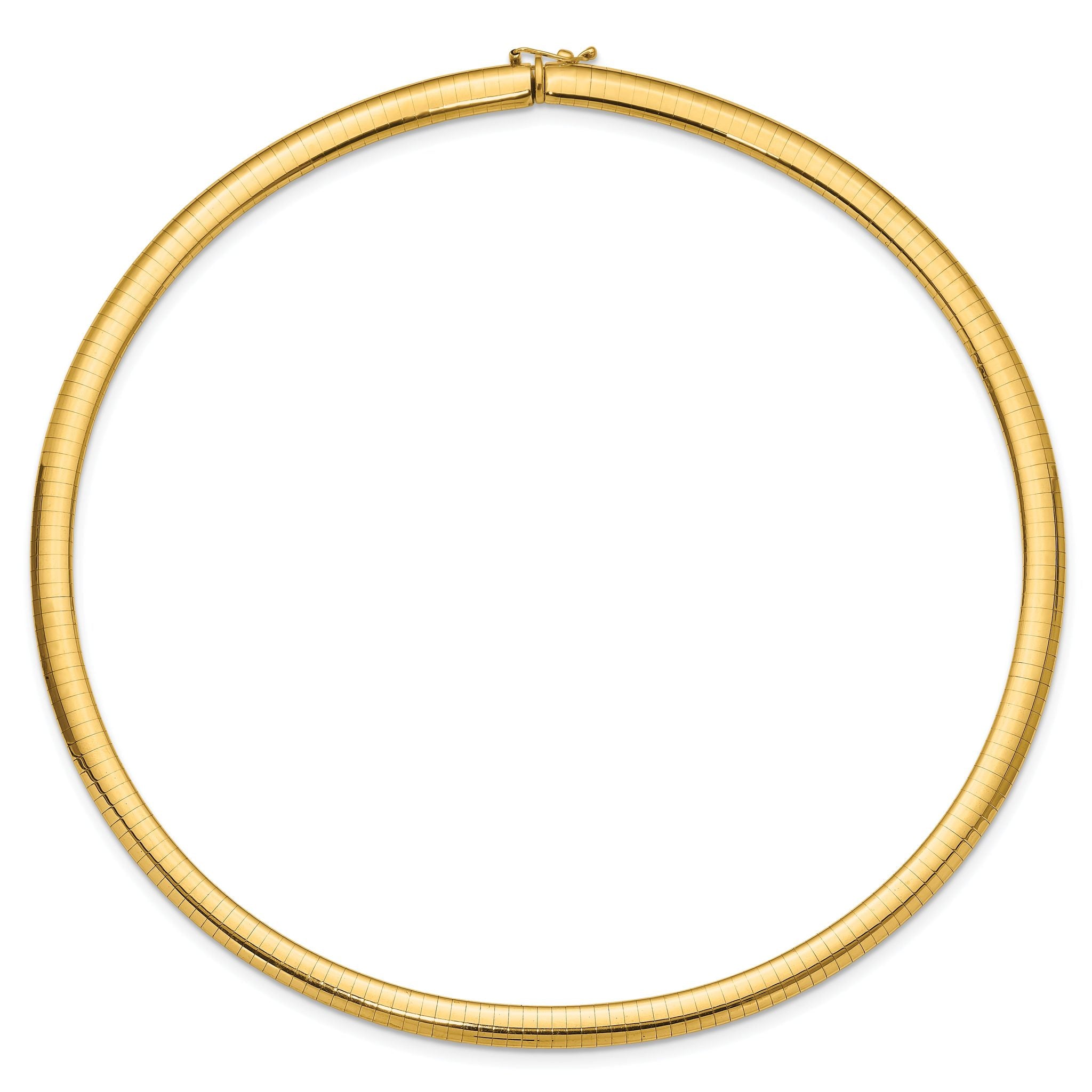 14k Polished 6mm Standard Weight 16 inch Domed Omega Necklace