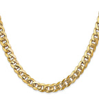 14K 8 inch 8mm Flat Beveled Curb with Lobster Clasp Bracelet