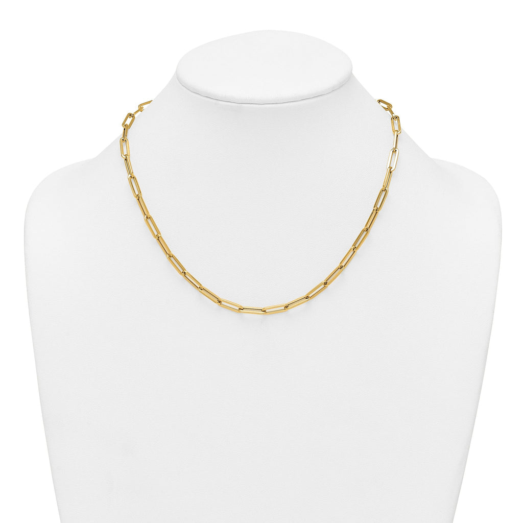 14k Polished 4.3mm Paperclip Link 18 inch Necklace