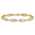 10k Filigree Diamond Cut 7.25 inch Bracelet