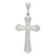 Sterling Silver 925 Polished Diamond-Cut Cross Pendant  Elegant Solid Design