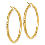 10k Diamond-cut 3mm Round Hoop Earrings