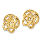 14K Gold Polished Love Knot Earring Jackets for Women