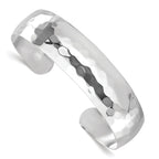 Sophia Jewelers Sterling Silver 925 Hammered Slip-On Cuff Bangle