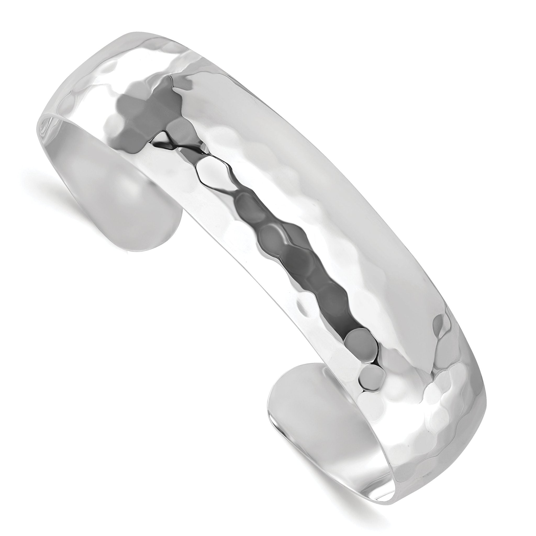 Sophia Jewelers Sterling Silver 925 Hammered Slip-On Cuff Bangle
