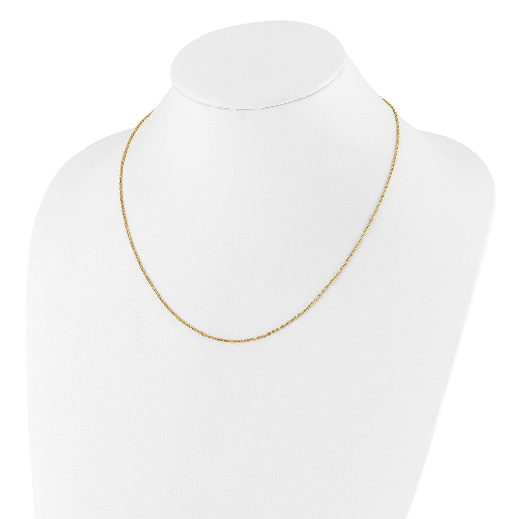 Sterling Silver Gold-plated Adjustable 1.35mm Loose Rope Chain