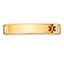 14K Gold Engravable Unisex Medical ID Bracelet with Red Enamel