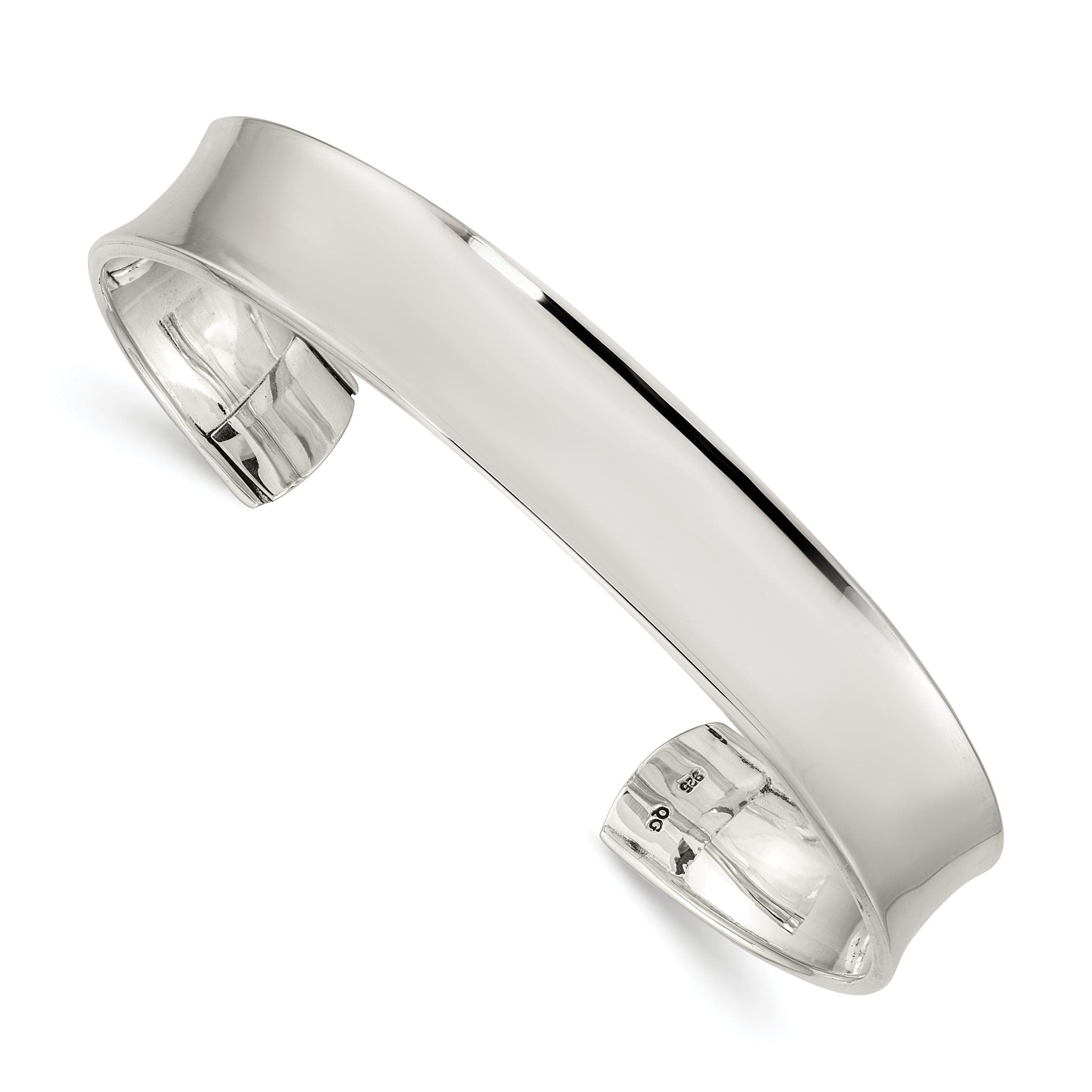 Sterling Silver Concave Cuff Bangle Main image