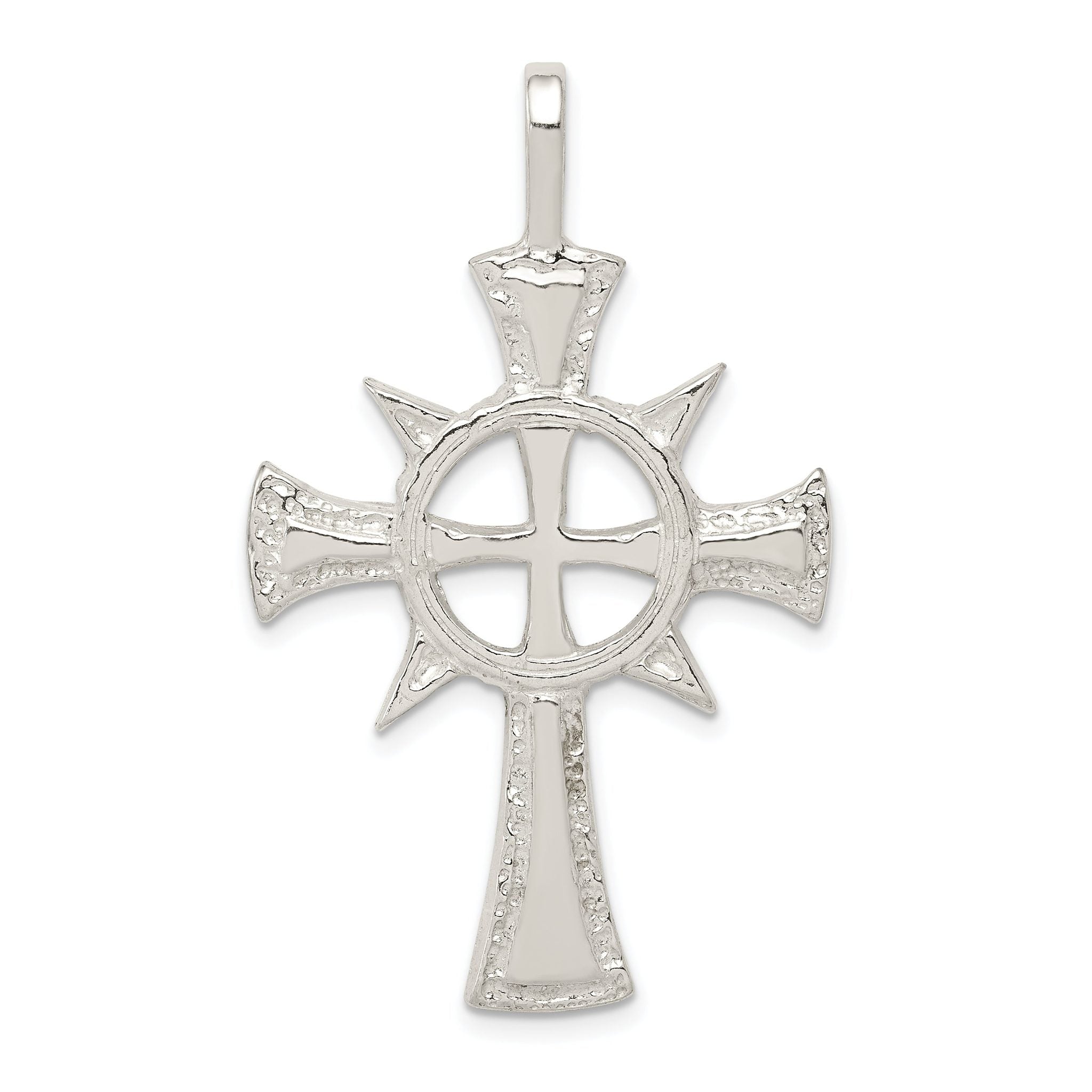 Sterling Silver 925 Iona Cross Pendant with Polished Anti-Tarnish Finish