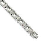 Stainless Steel Brushed and Polished Open Cross Link Bracelet for Men