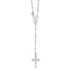 Sterling Silver 925 Rosary Necklace Polished Finish Elegant Women's Design