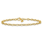 14K Polished Fancy Flat Cable Link Bracelet