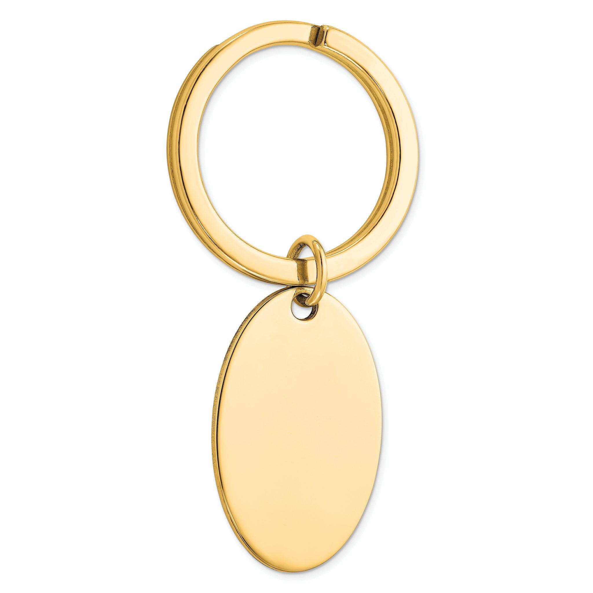 Sterling Silver Gold-plated Oval Key Ring Main image