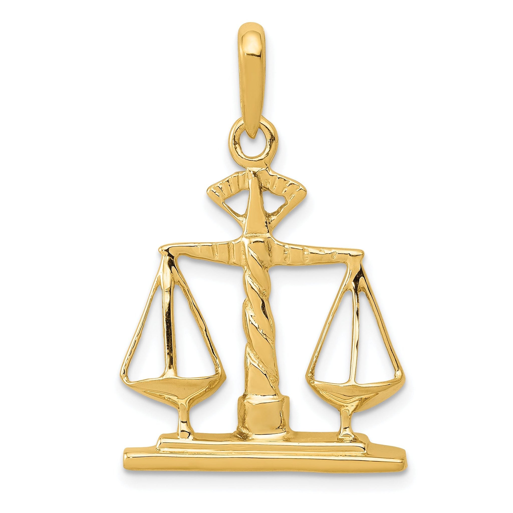 14K Gold Scales of Justice Pendant with Polished Finish Main image