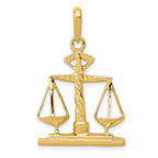 14K Gold Scales of Justice Pendant with Polished Finish