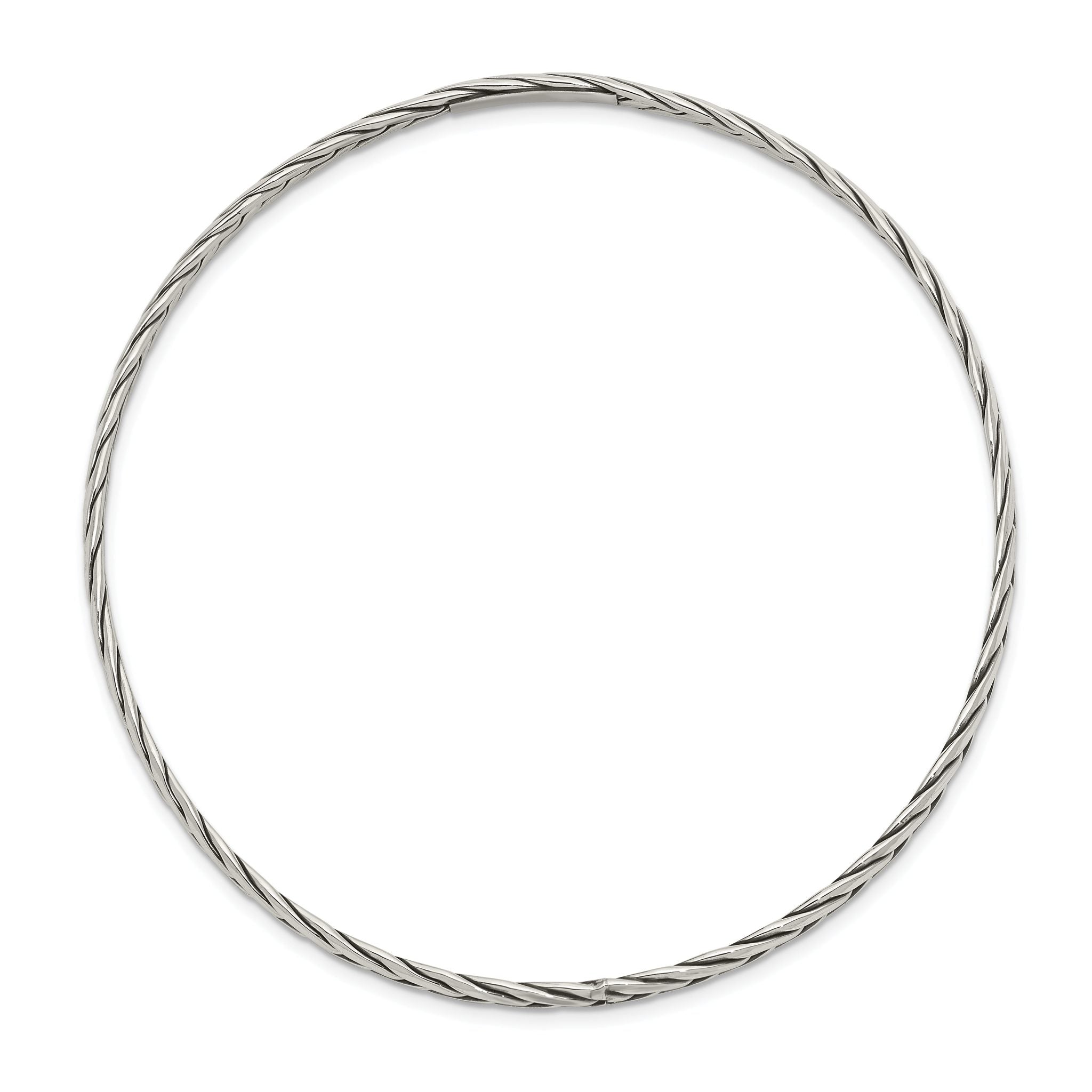 Sterling Silver 925 Women's Antiqued Twisted Slip-On Bangle Secondary image