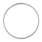 Sterling Silver 925 Women's Antiqued Twisted Slip-On Bangle