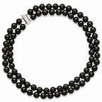 Sterling Silver Shell Pearl Necklace with Rhodium Plating Gift Ready