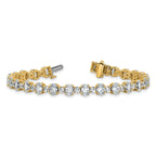 14k 11 carat Lab Grown Diamond VS+ F+ Complete Oval and Round Tennis Bracelet
