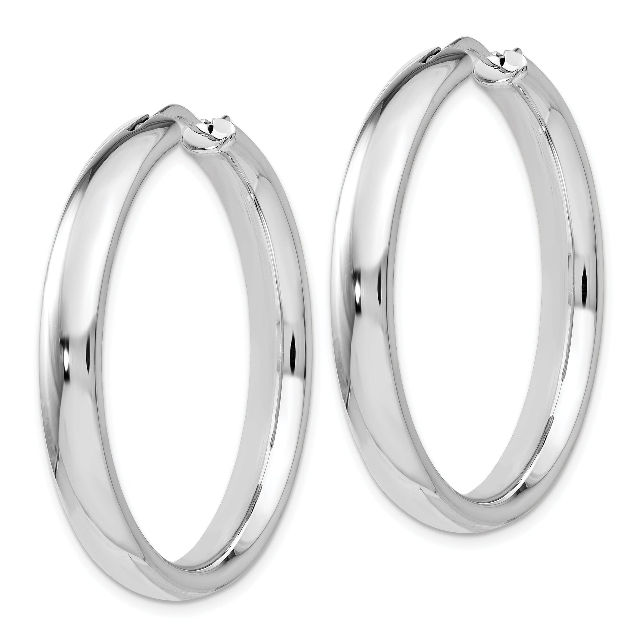 Sophia Jewelers 925 Sterling Silver Polished Hoop Earrings Rhodium Plated Secondary image
