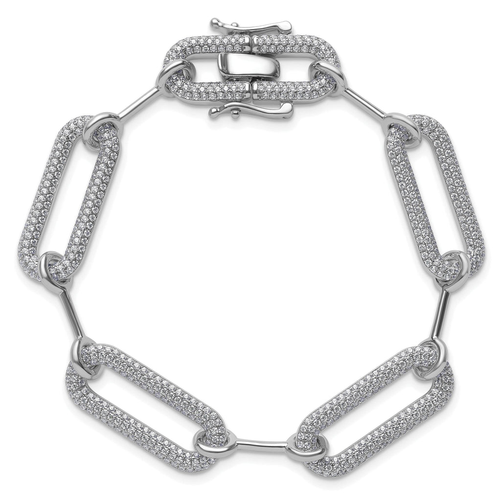 14k White Gold 3 1/4 carat Lab Grown Diamond VS/SI+ G+ Fashion Link Bracelet