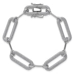 14k White Gold 3 1/4 carat Lab Grown Diamond VS/SI+ G+ Fashion Link Bracelet