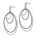 Sophia Jewelers 925 Sterling Silver Textured Hoop Earrings Ruthenium Plated