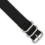 Military Ballistic Nylon Watch Band in Black, 22mm
