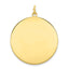 10K Yellow Gold Engravable Disc Charm with Polished Finish