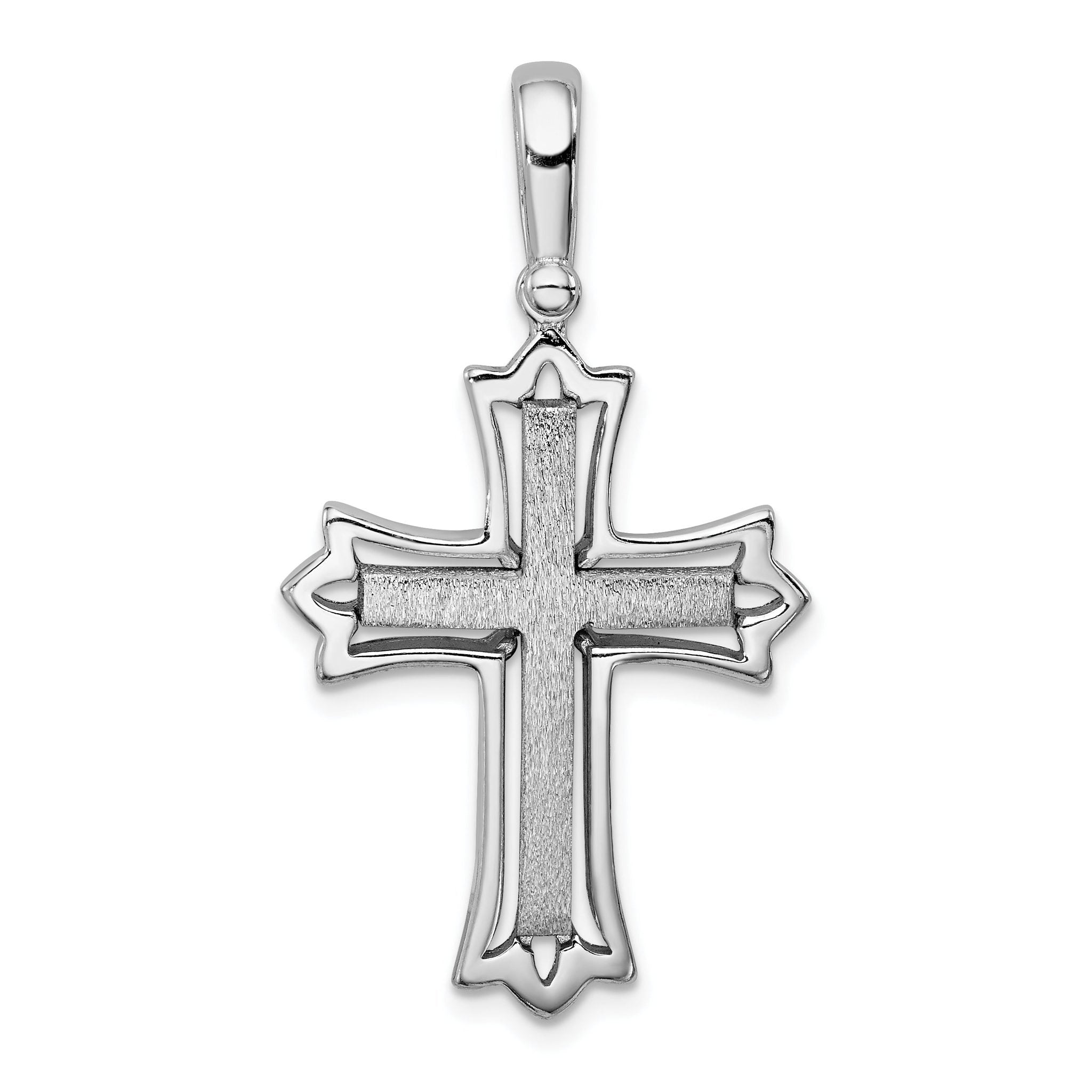 Sophia Jewelers 925 Sterling Silver Cross Pendant with Rhodium Plating