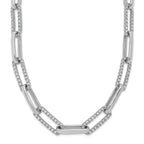 14k White Gold 3 3/4 carat Lab Grown Diamond VS/SI+ G+ 18 inch Fashion Paperclip Necklace