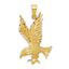 14K Gold Eagle Pendant with Polished Diamond-Cut Finish for Men