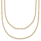 14K Polished 2-Strand Twist Bar Station Necklace