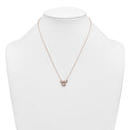 14k Rose Gold 1 carat Lab Grown Diamond VS+ F+ Complete 18 inch Three Stone Fashion Necklace
