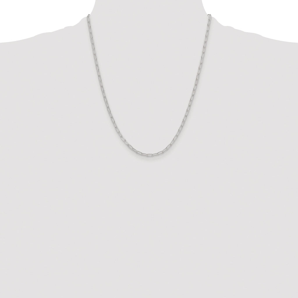 Polished Paperclip Chain Necklace in Sterling Silver